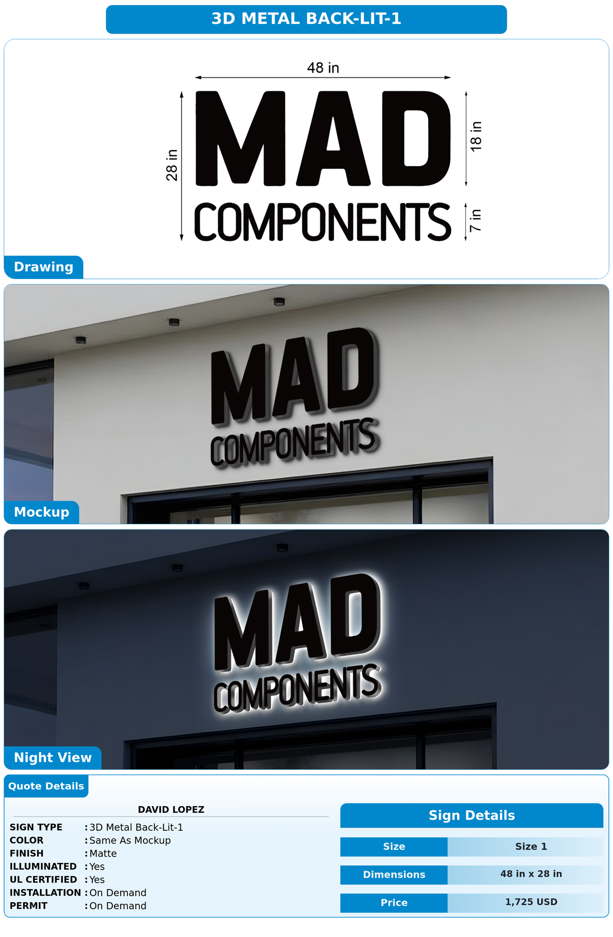 CUSTOM MOCKUP SIGN FOR David Lopez