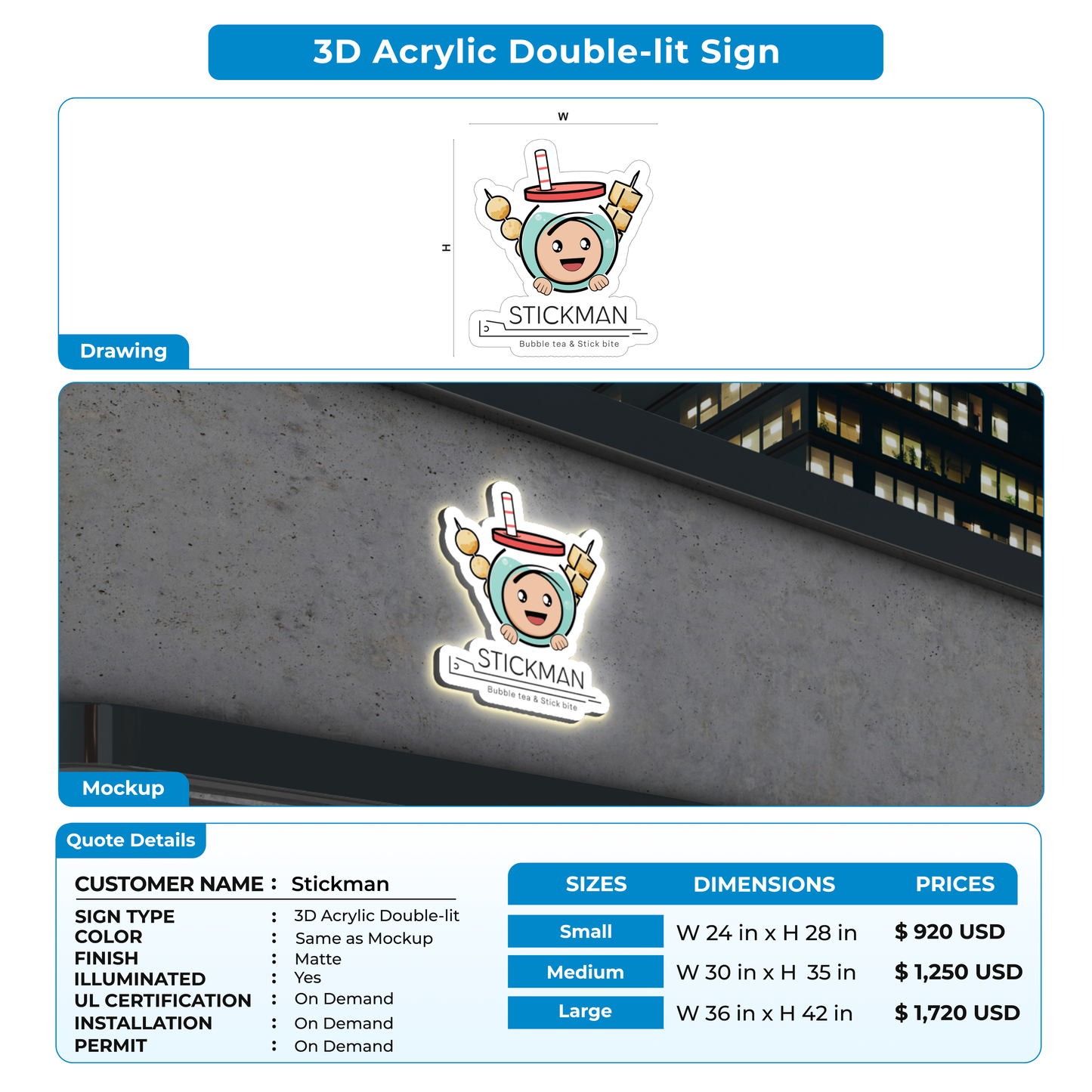 Business Signs for Stickman