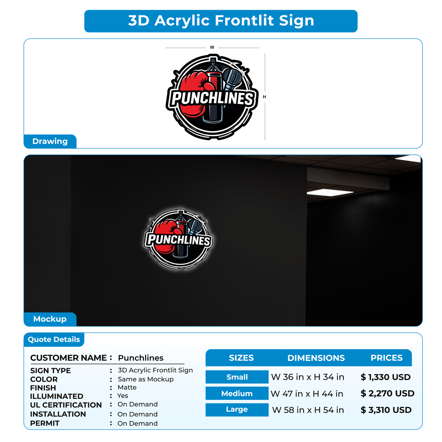 Custom Signs for Punchlines