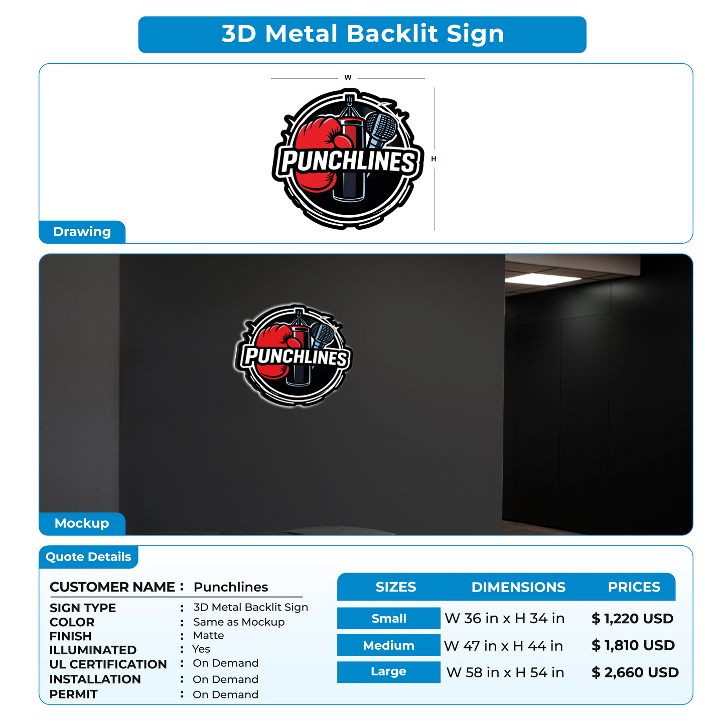 Custom Signs for Punchlines
