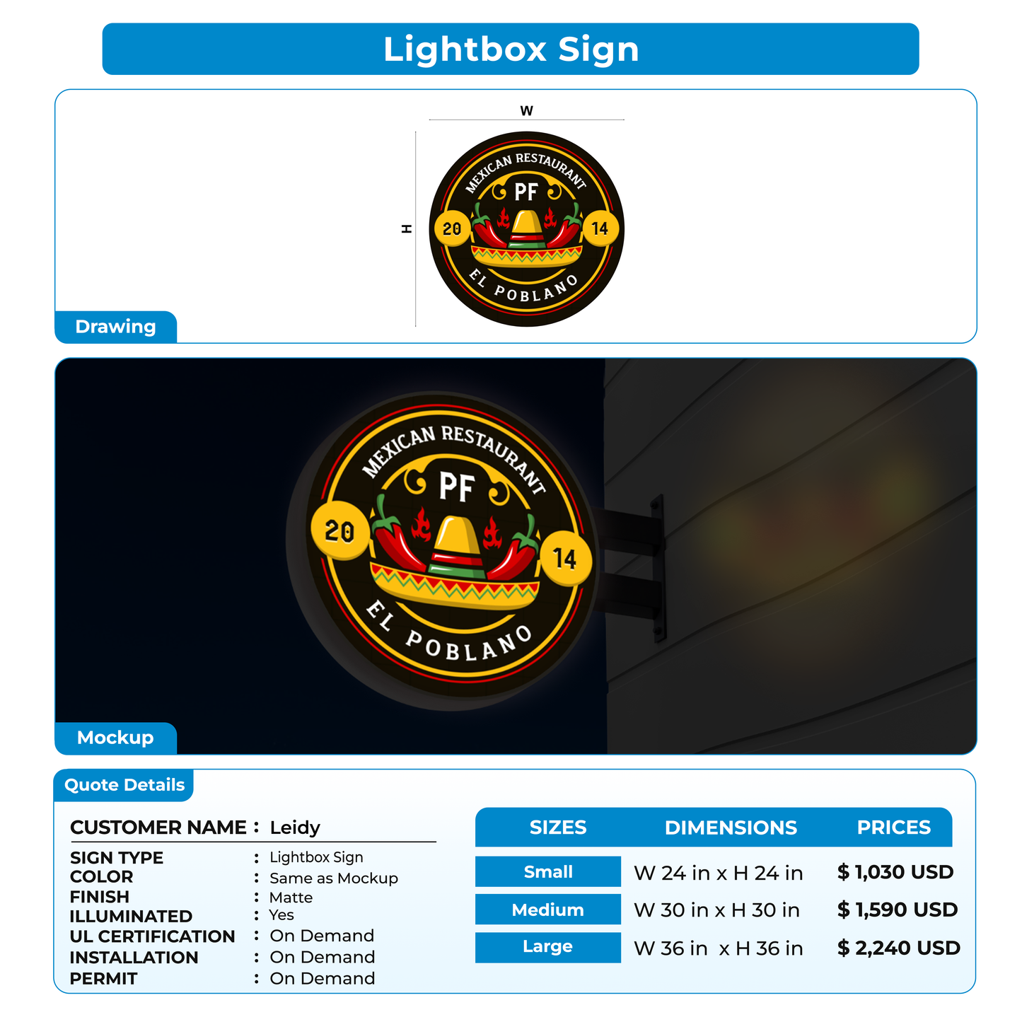 Custom Signs for Leidy