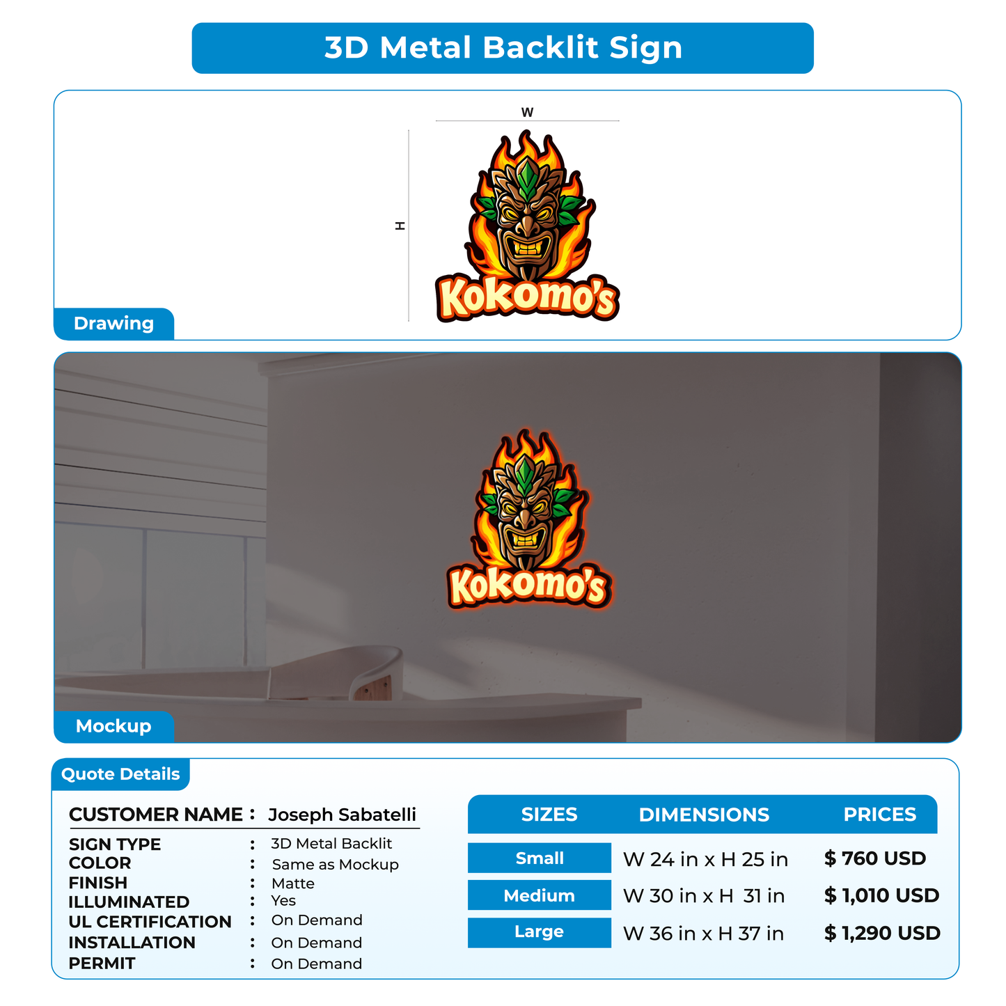 Business Signs for Joseph Sabatelli