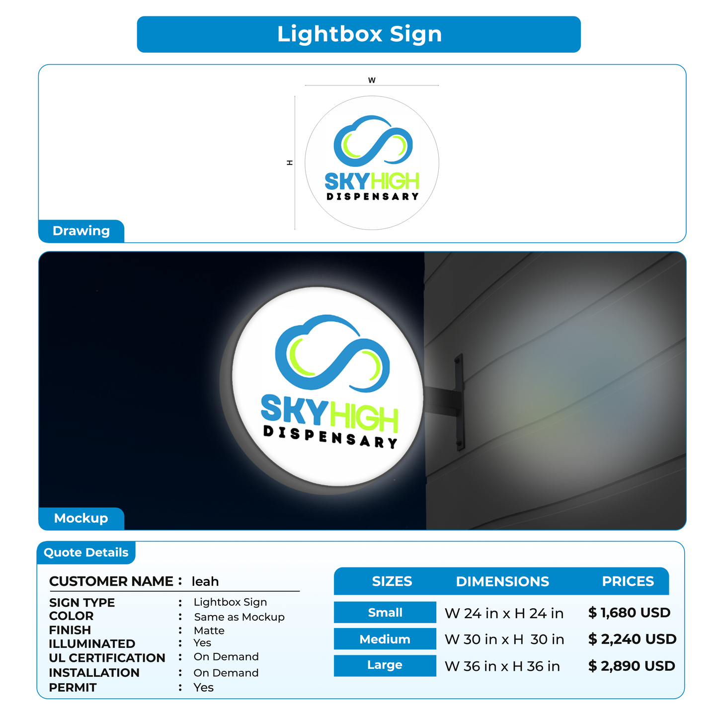 Business Signs for leah