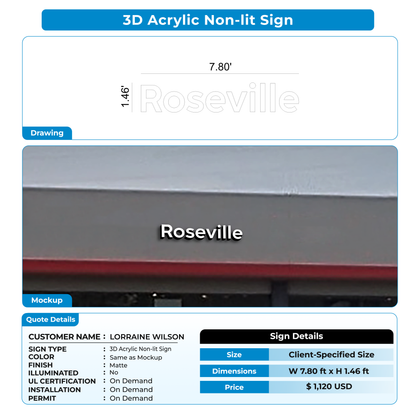 Custom Signs for LORRAINE WILSON