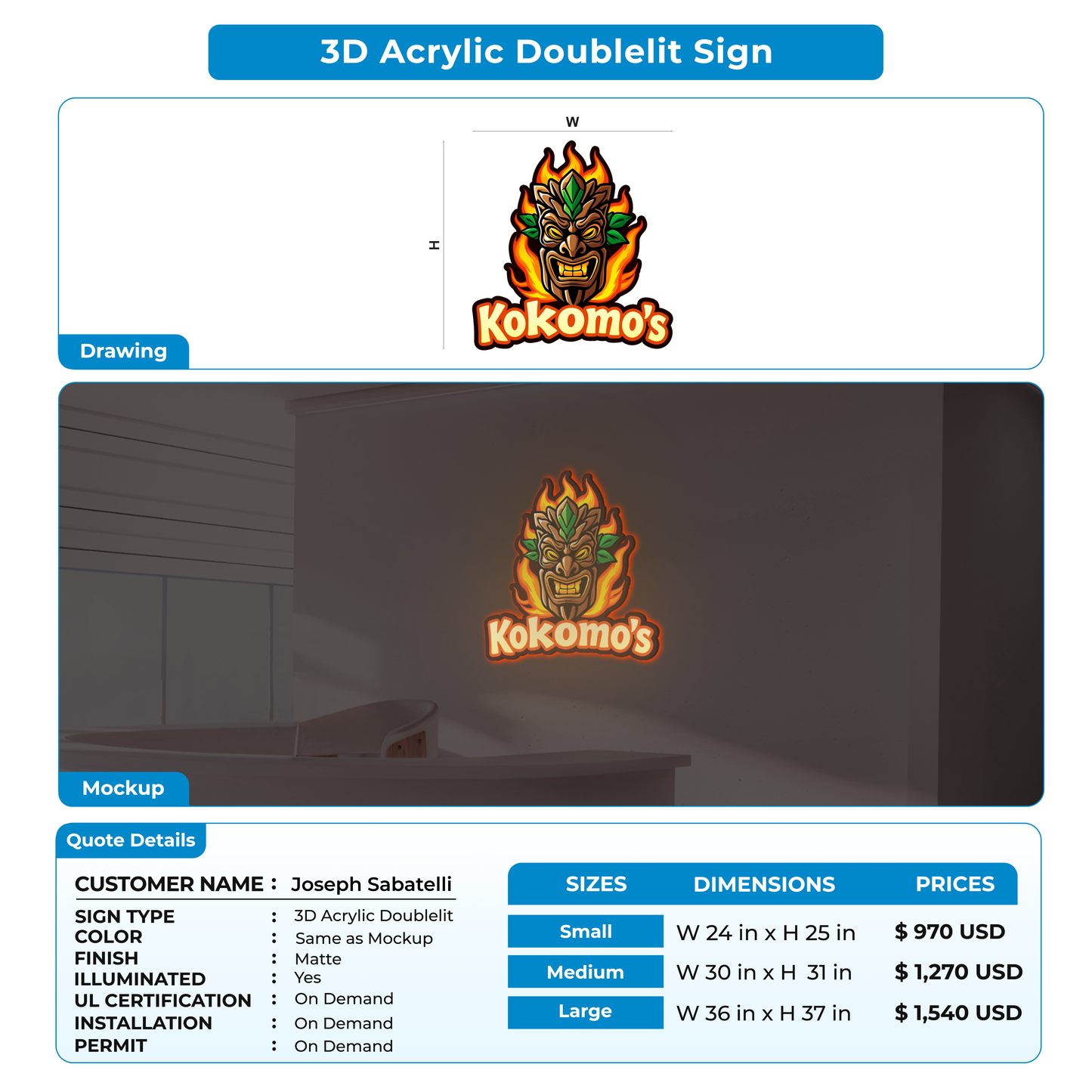 Business Signs for Joseph Sabatelli
