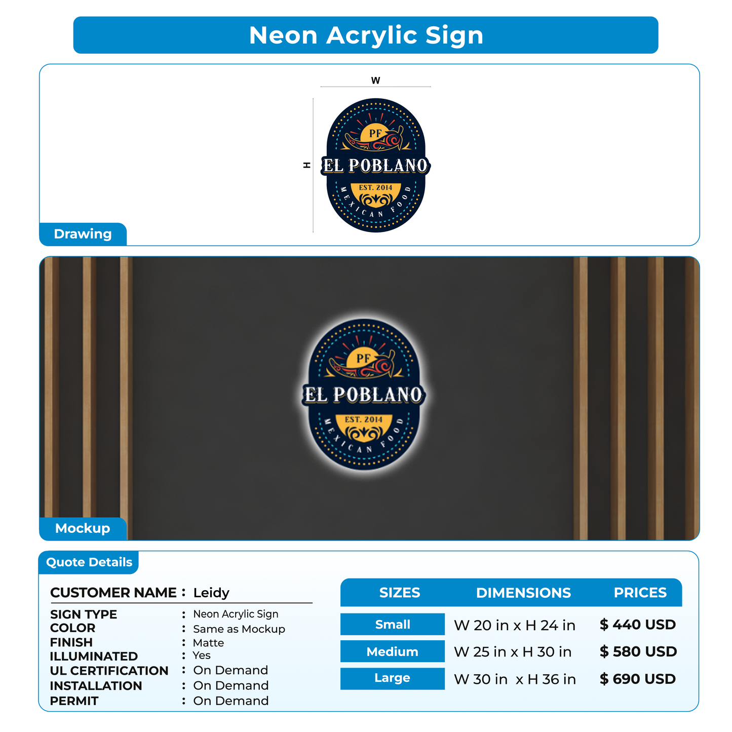 Custom Signs for Leidy