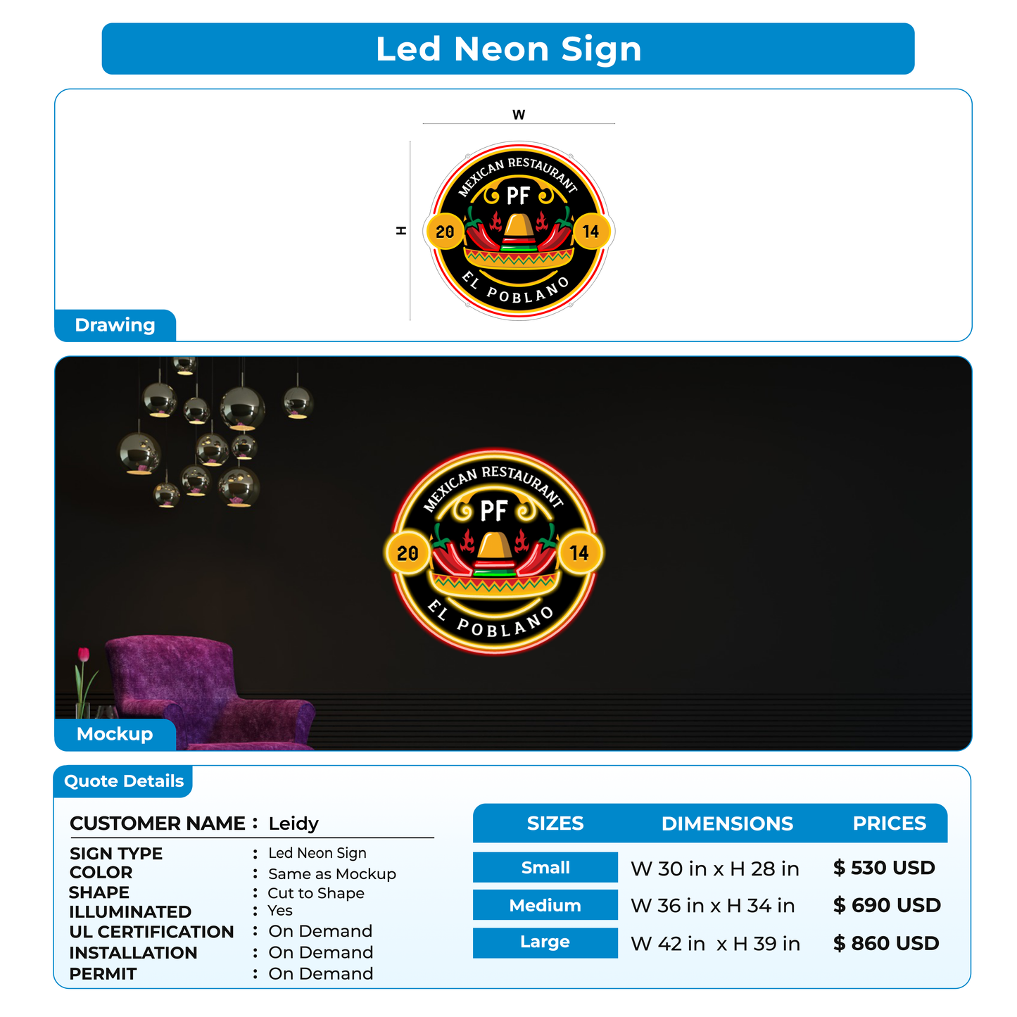 Custom Signs for Leidy