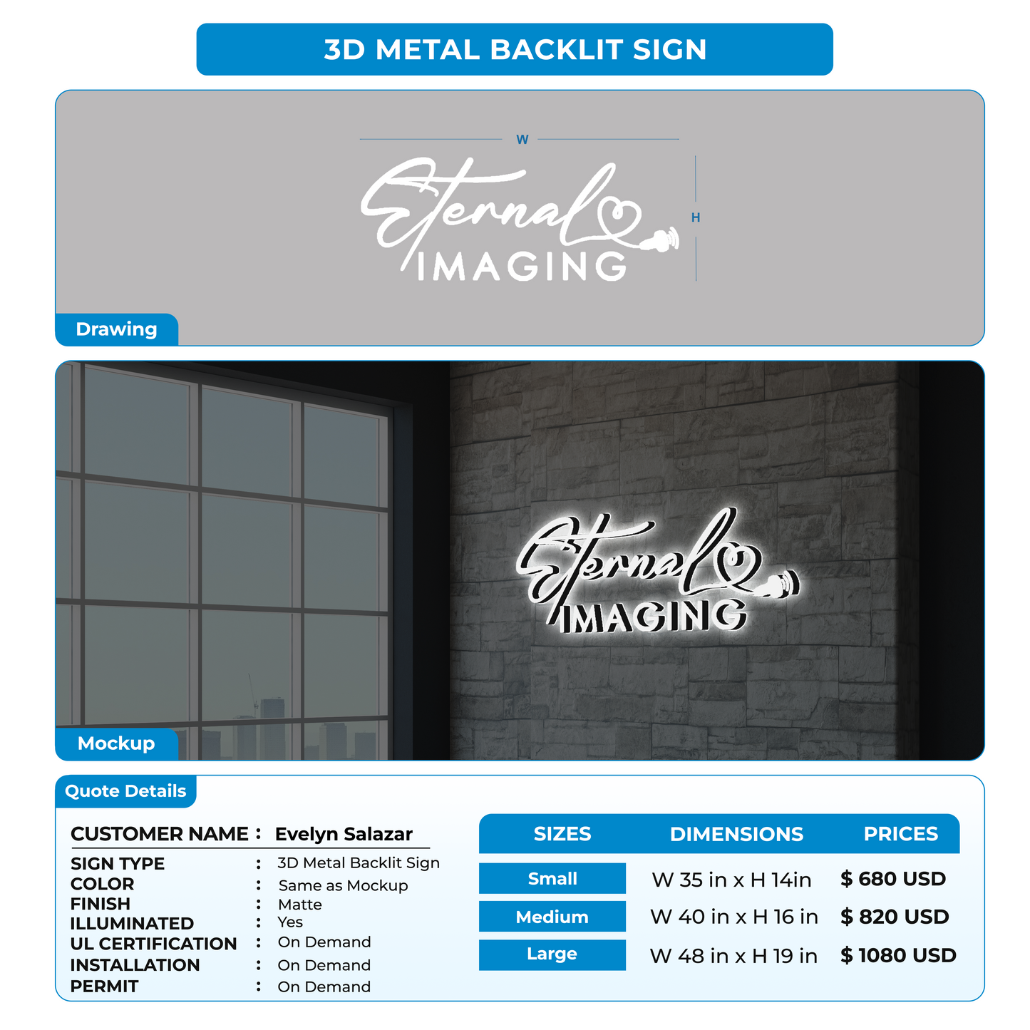 CUSTOM SIGNS FOR Evelyn Salazar
