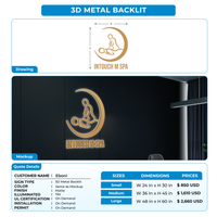 3D Metal Backlit Sign for Eboni