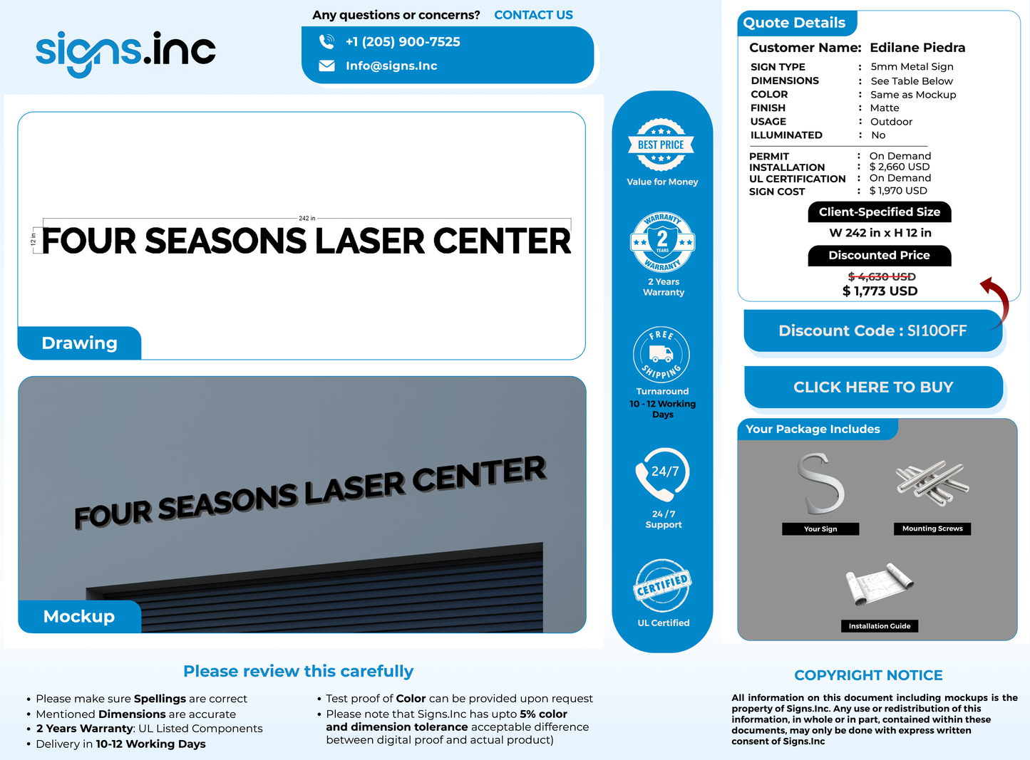 3D Metal Non Lit For Edilane Piedra