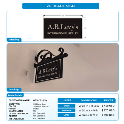 Blade sign for Albert Levy