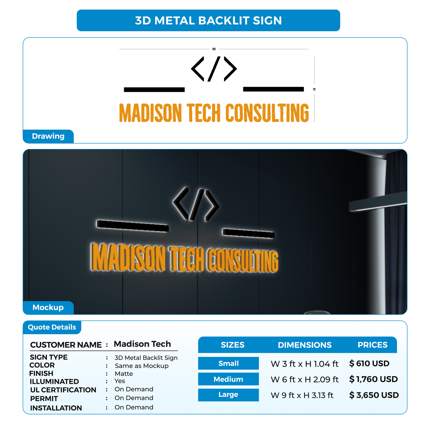 Custom Sign For Madison Tech