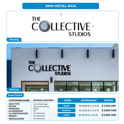 5mm metal sign for antoine marnata