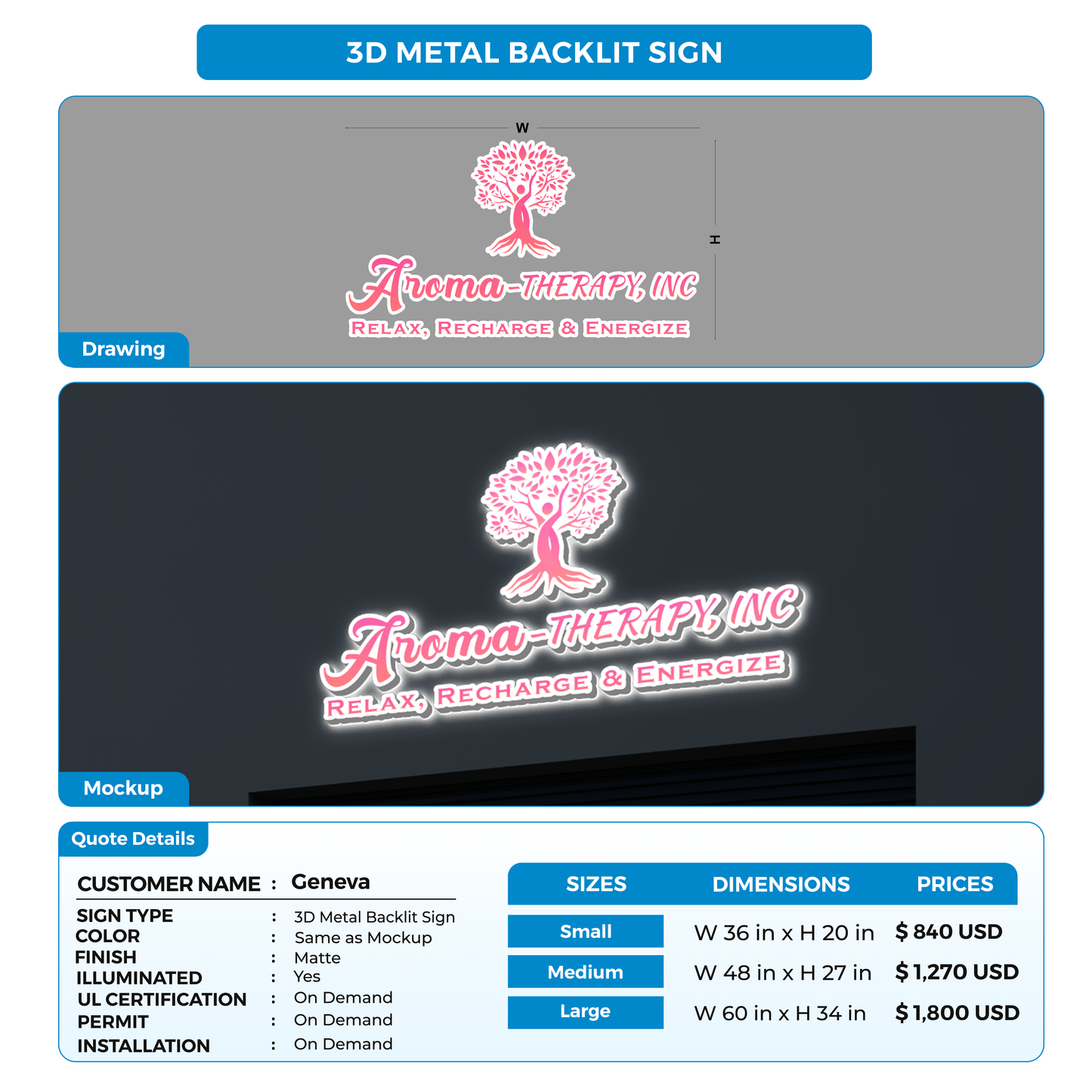Business signage for Geneva Ledbettermaguire