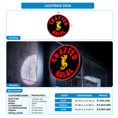 Lightbox Sign for Hasnat Nuri