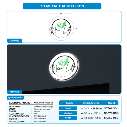 Business signage for Maurcio Acosta