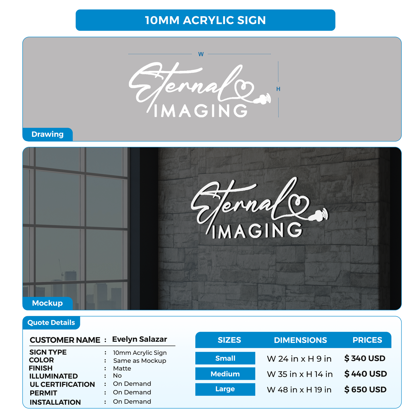 CUSTOM SIGNS FOR Evelyn Salazar
