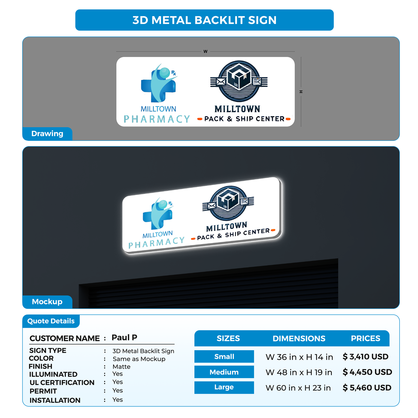 Custom Signs for Paul P
