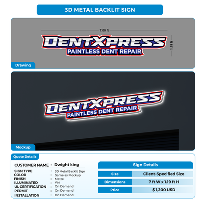 Business signage for Dwight king