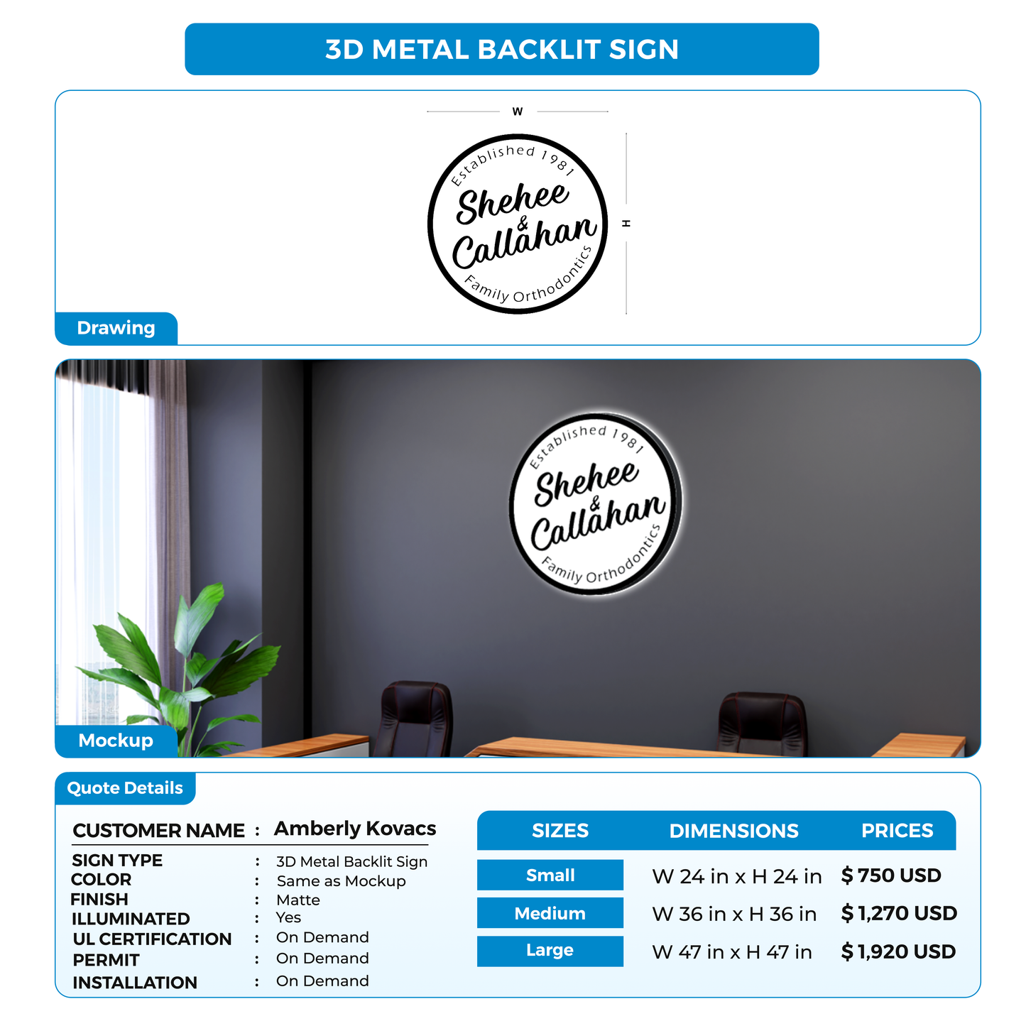 Business signage for Amberly Kovacs