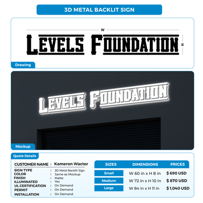 Business signage for Kameron Wactor