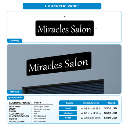 UV Acrylic Panel for Voula