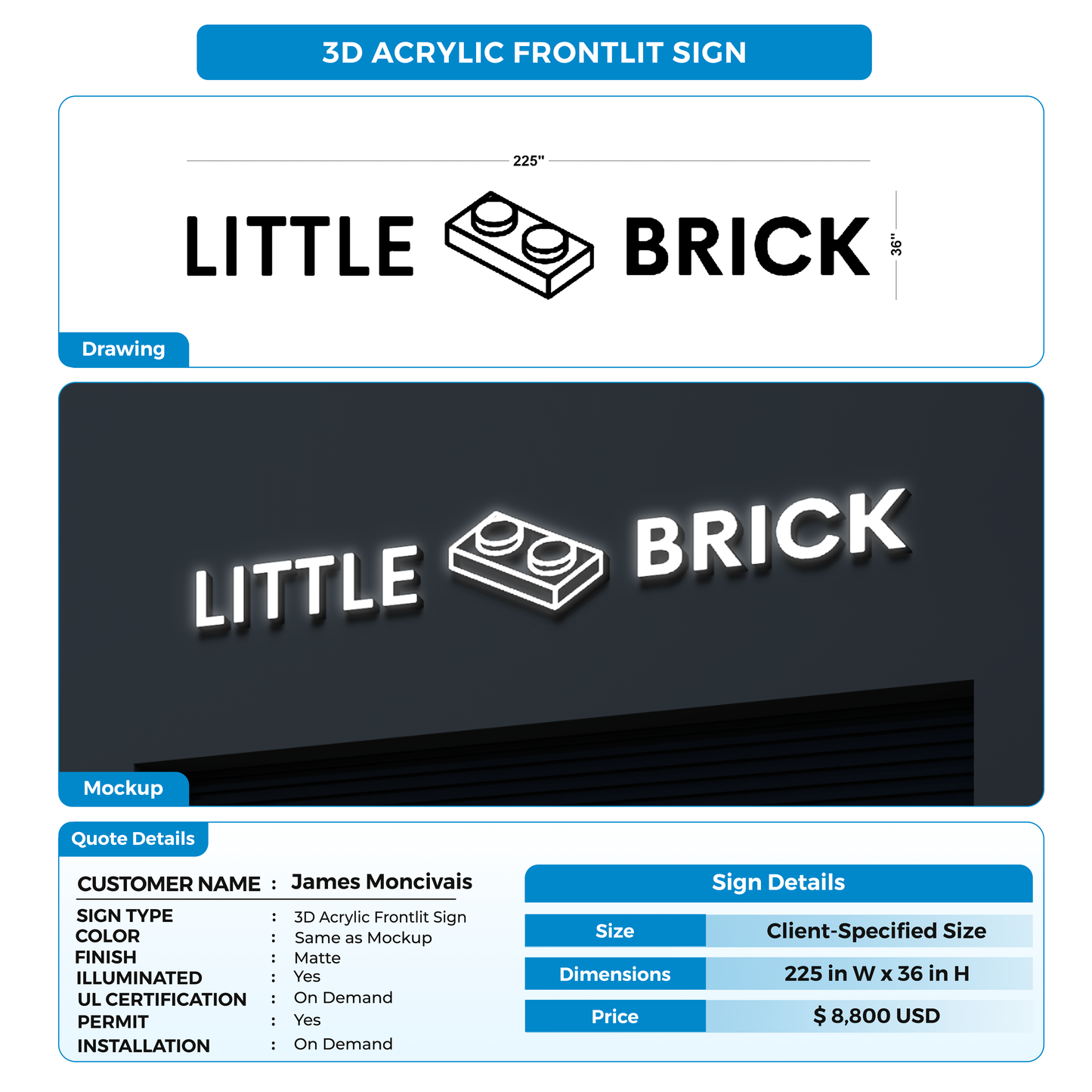 Business signage for James Moncivais