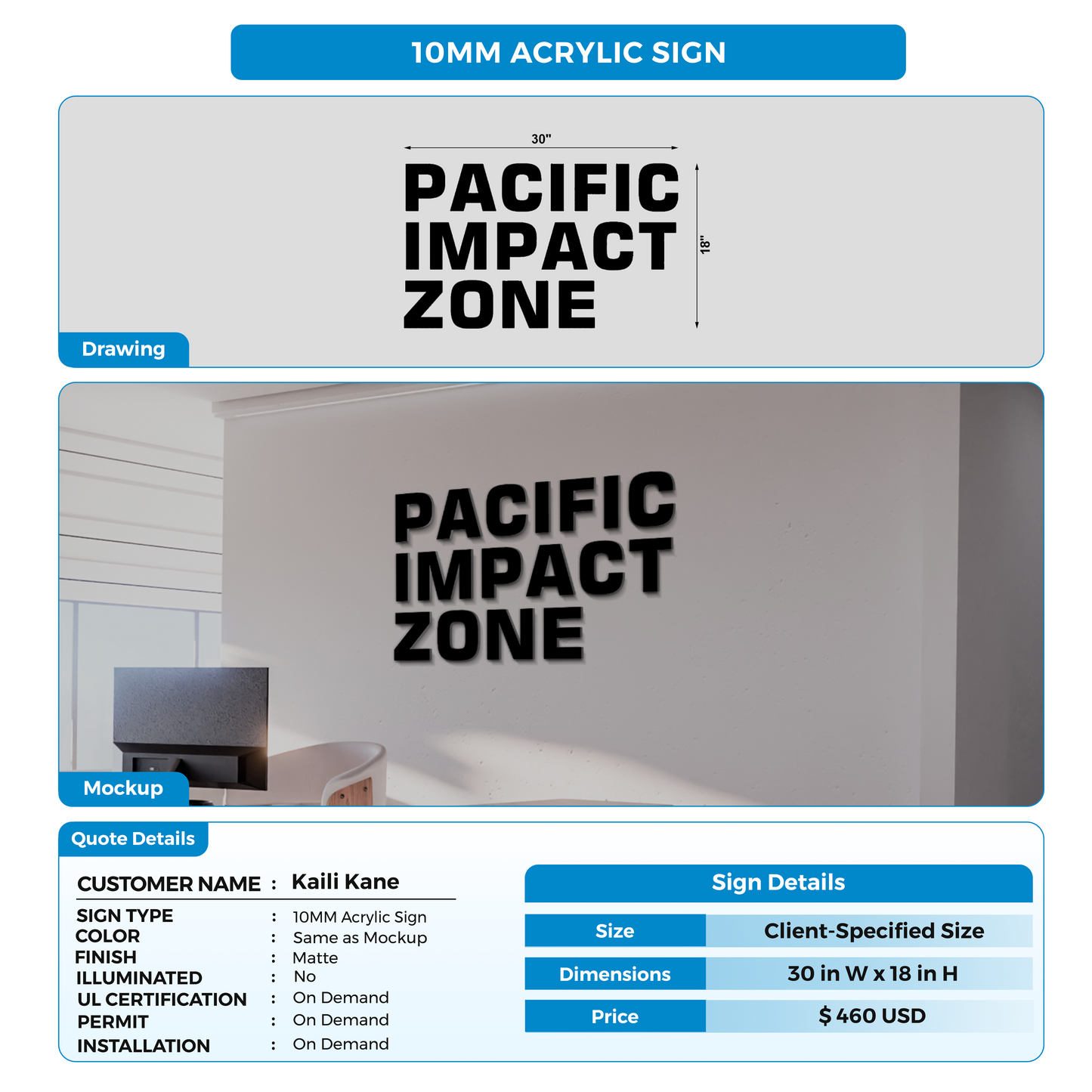 Custom Signs For Kaili Kane