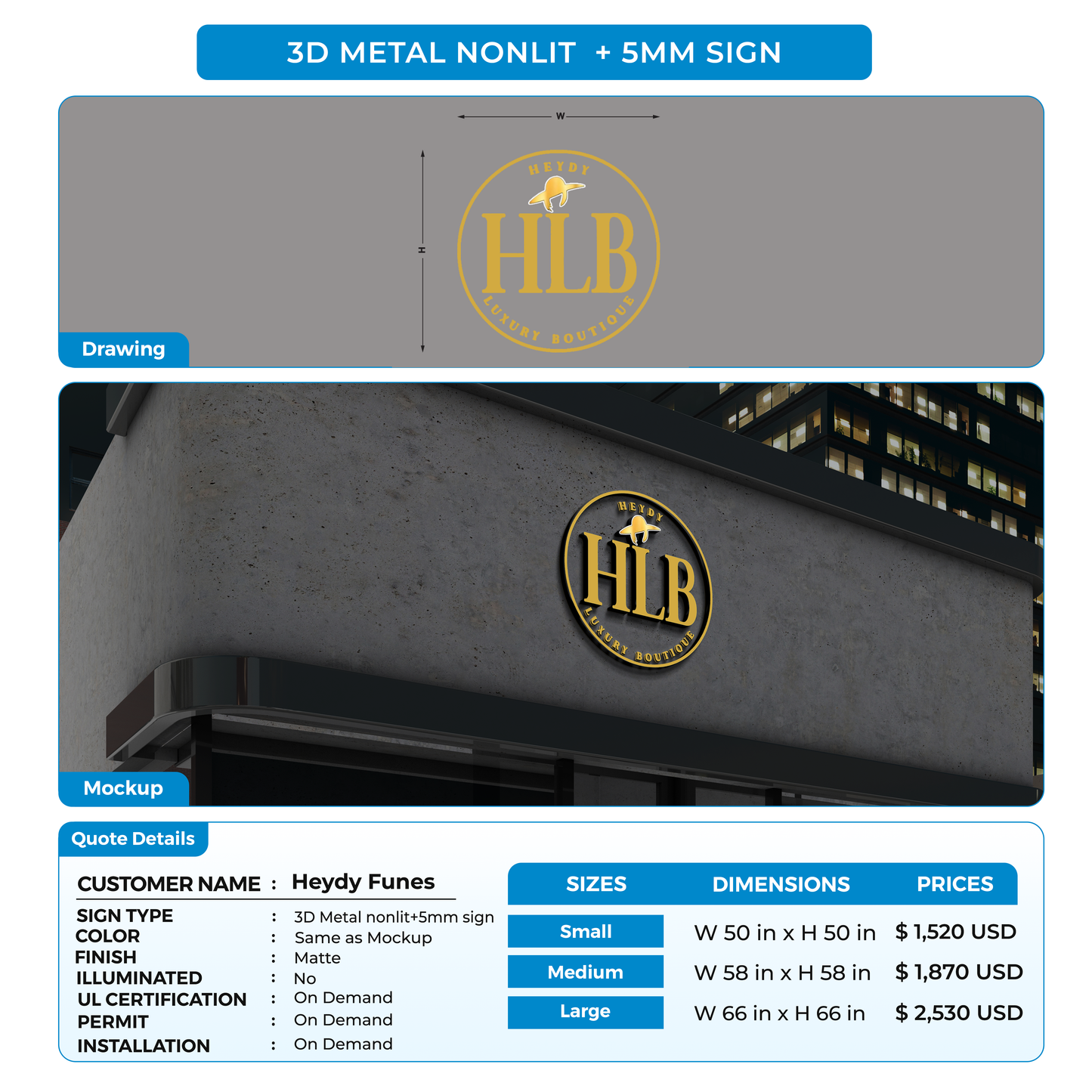 Business Signs for Heydy Funes