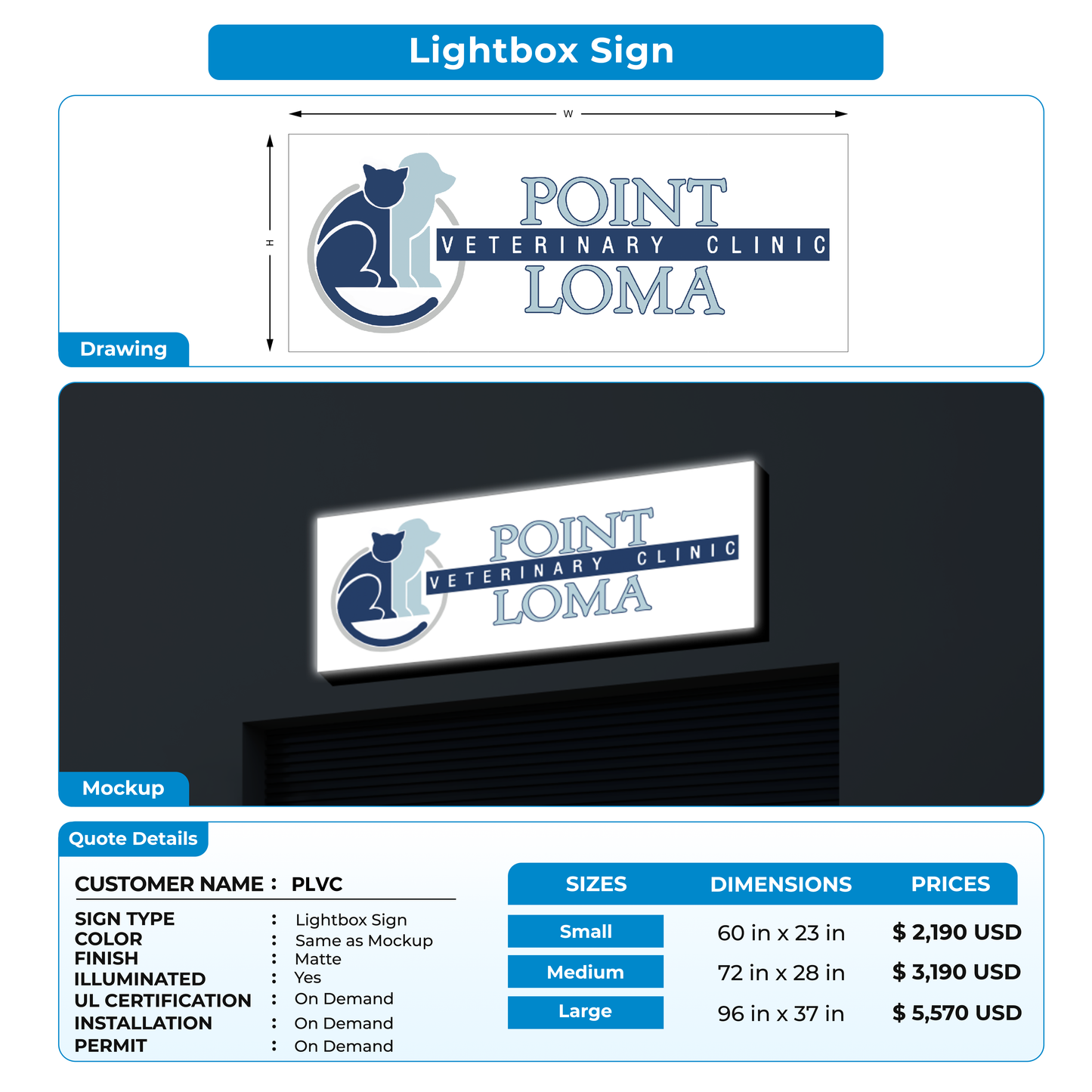 Lightbox Sign For PLVC