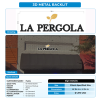 3D Metal Backlit Sign For Pablo
