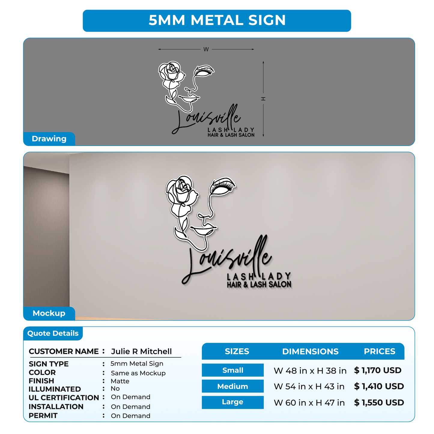 Custom Signs For Julie R Mitchell