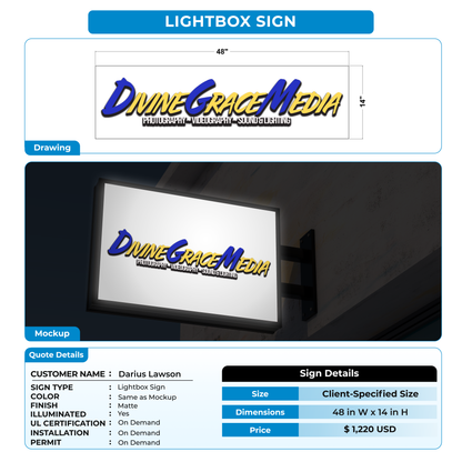 Lightbox Sign For Darius Lawson