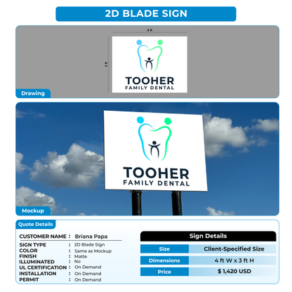 3D Blade Sign for Briana Papa