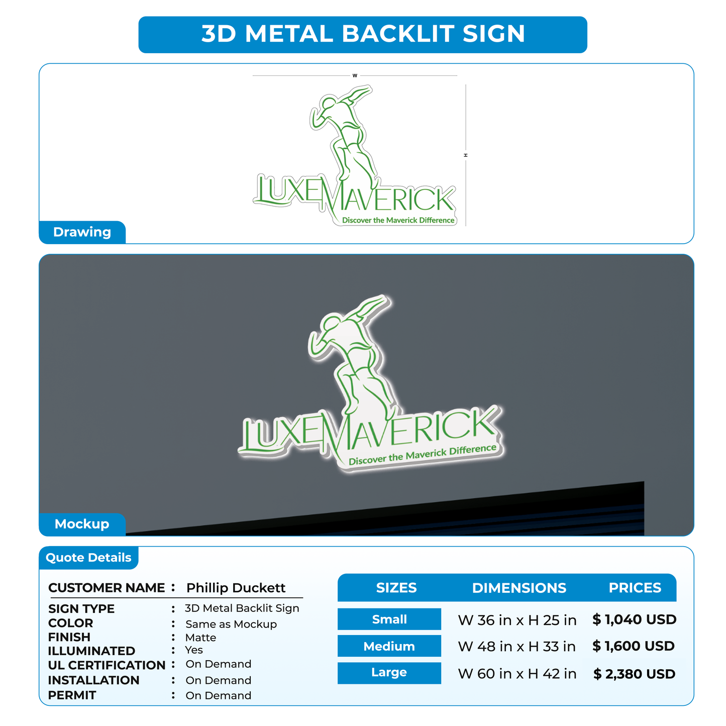 Business signage for Phillip Duckett