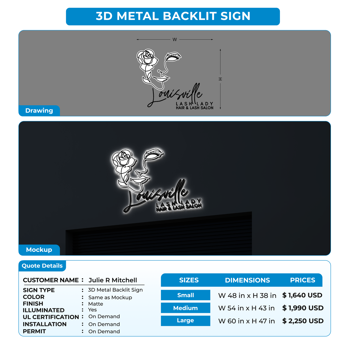 Custom Signs For Julie R Mitchell