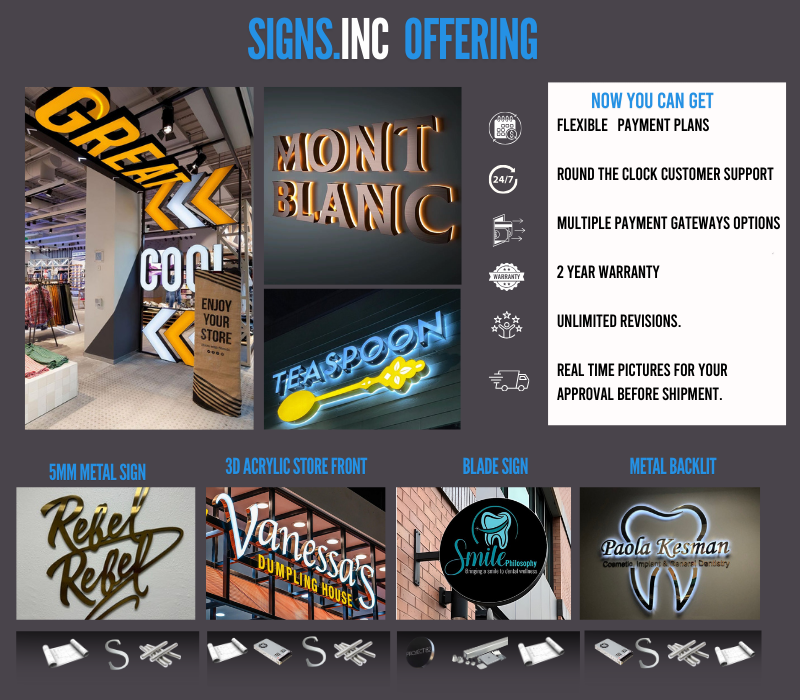 3D metal backlit sign + raceways for Alex McEwing