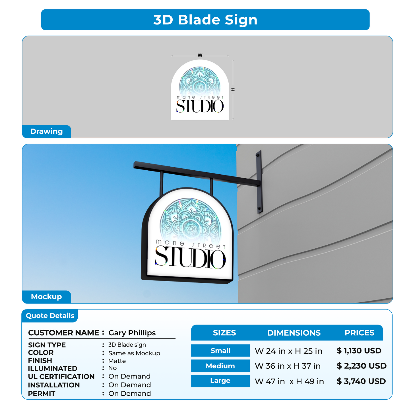 custom signs for Gary Phillips
