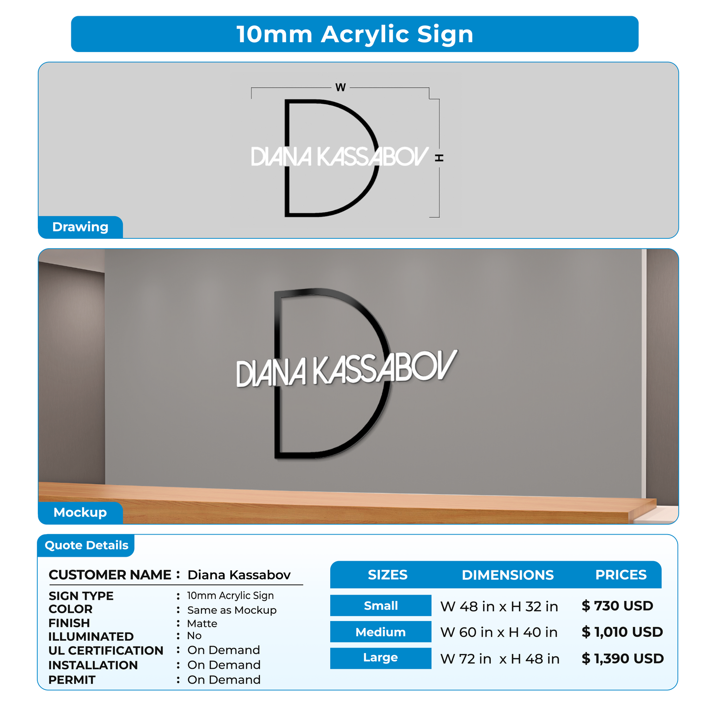 custom signs for Diana Kassabov