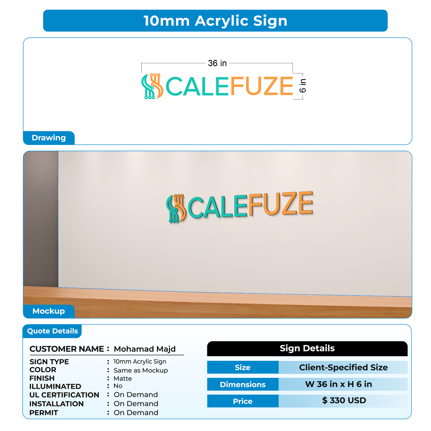 custom signs for Mohamad Majd