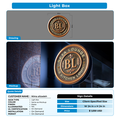 Light Box Sign For Nima alizadeh