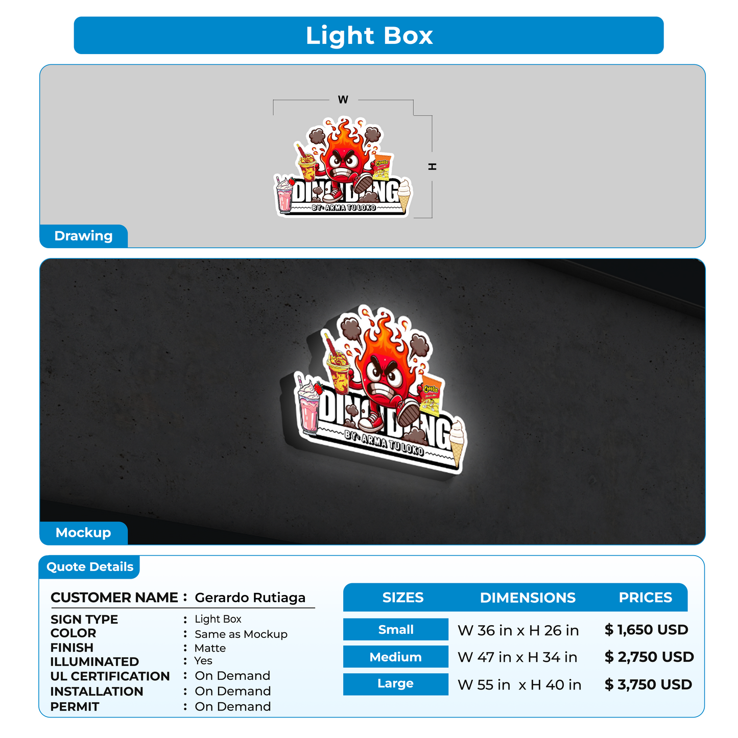 custom signs for Gerardo Rutiaga
