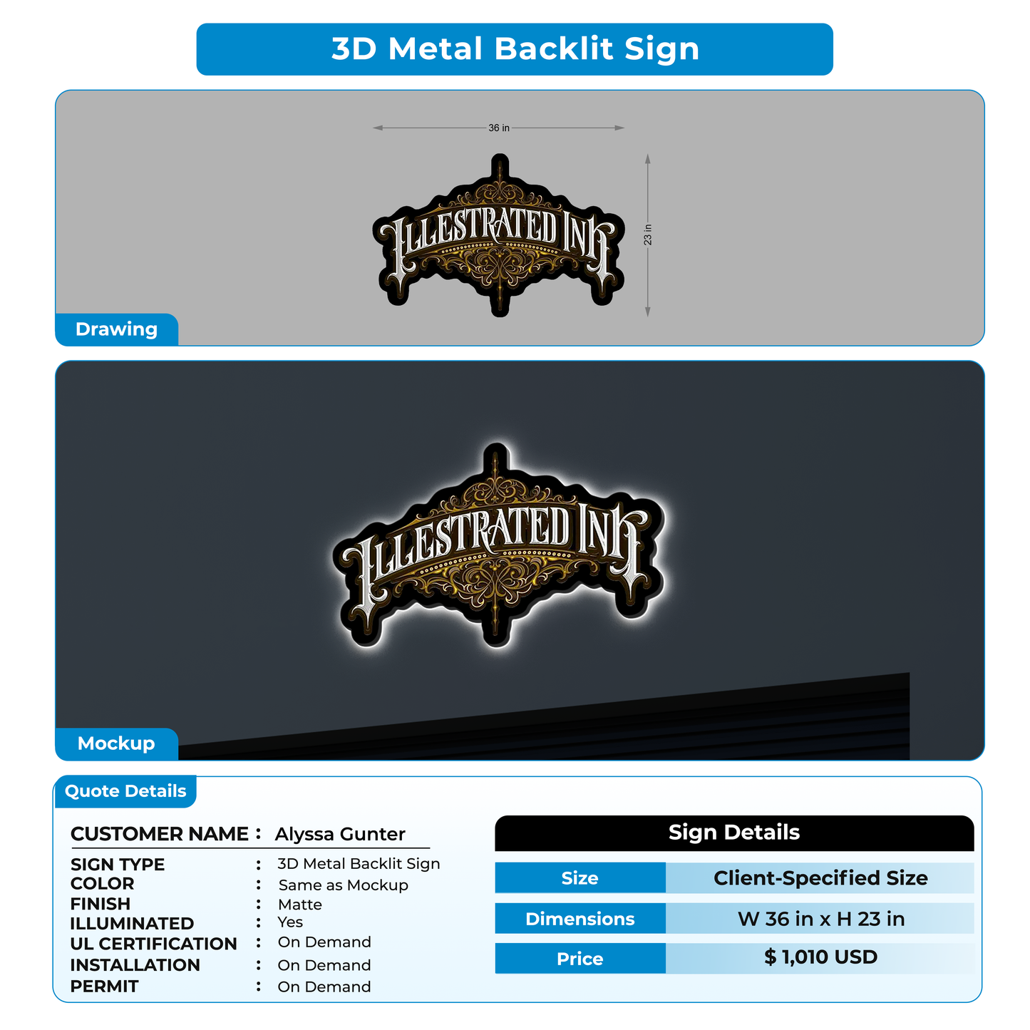 Custom Signs For Alyssa Gunter