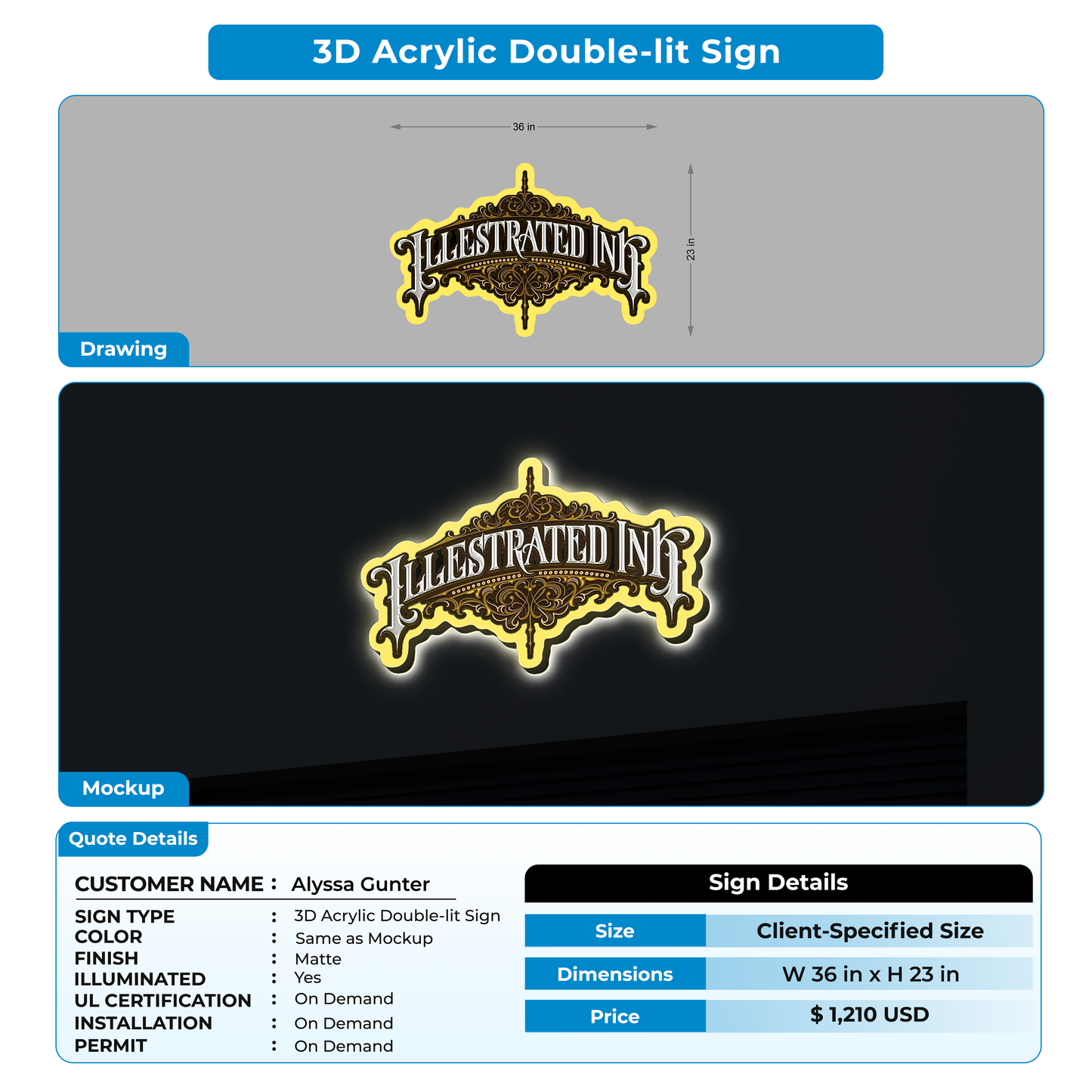Custom Signs For Alyssa Gunter