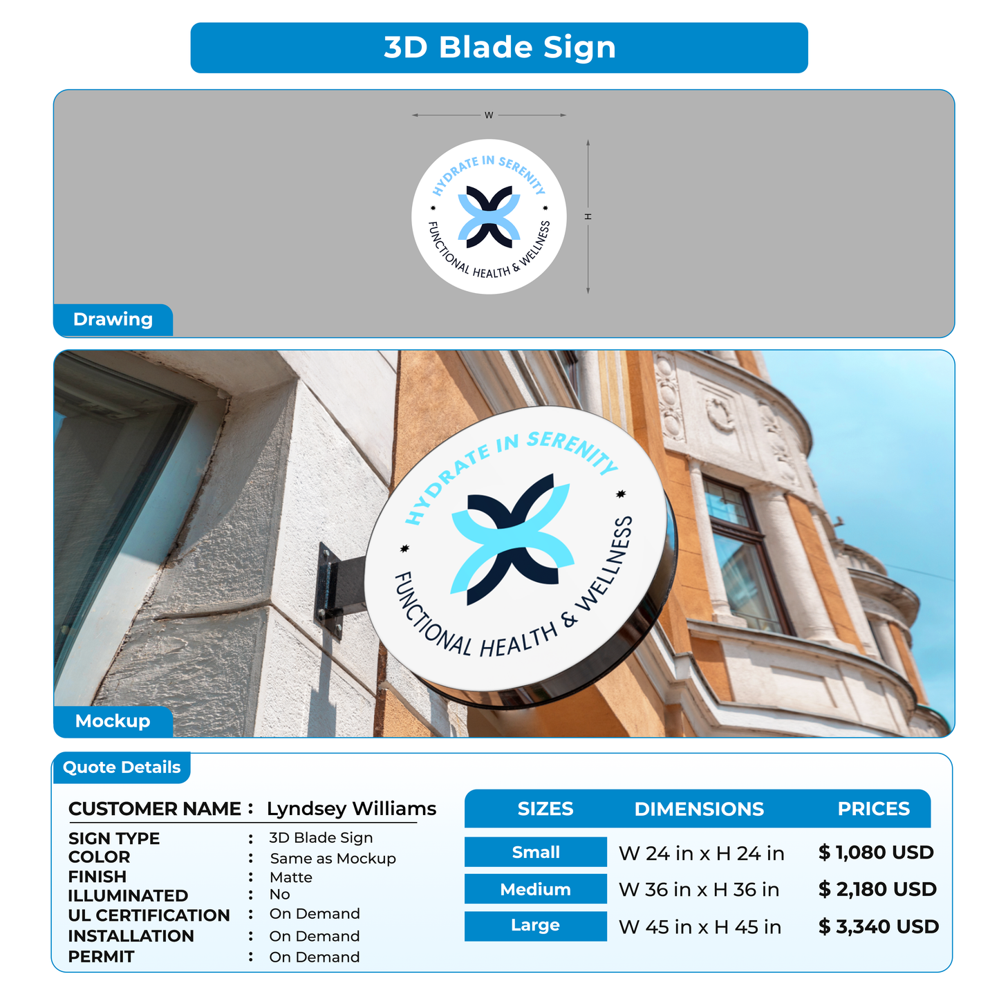 Business signage for Lyndsey Williams