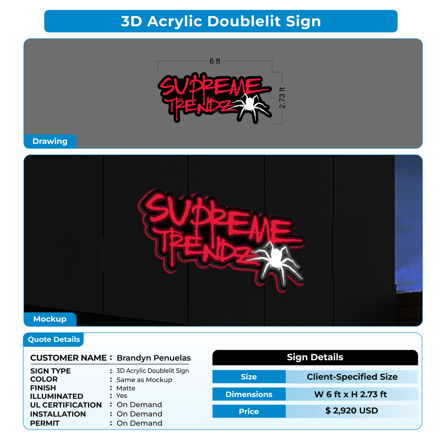 custom signs for Brandyn Penuelas