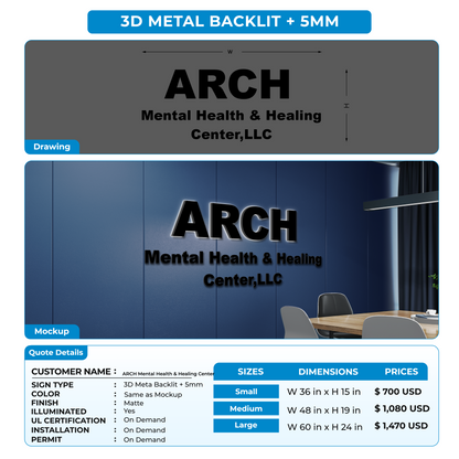 Business signage for ARCH Mental Health & Healing Center