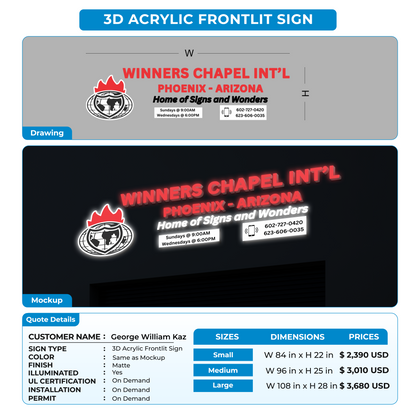 Business signage for George William Kaz