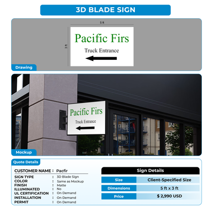 Business signage for pacfir dane