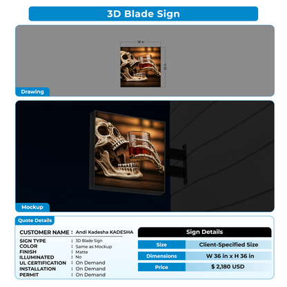 3D Blade sign for Andi Kadesha KADESHA